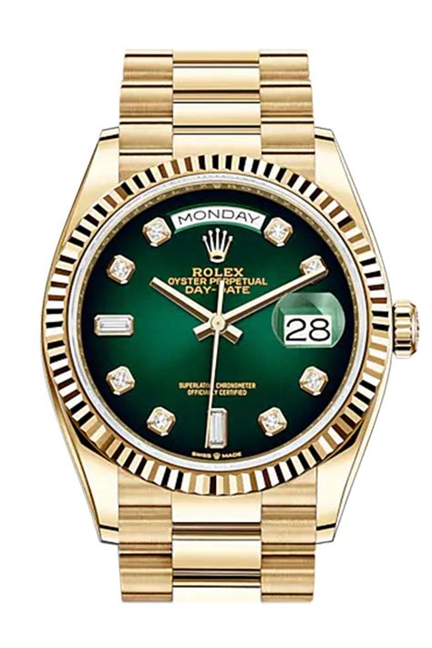 rolex day date 36 green ombre|More.